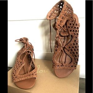 *JOIE* NIB - Brown Leather Gladiator Lace Up Sandals size 39